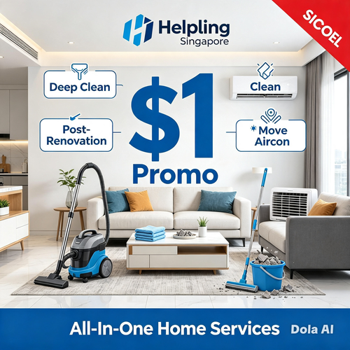 Helpling Singapore | $1 Promo | Deep Clean / Post-Renovation / Move Clean / Aircon — All-In-One Home Services